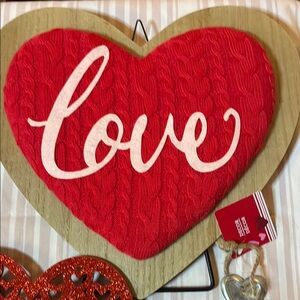 NWT’s- 3 piece bundle Red Heart Love, Wall Decor & standing heart